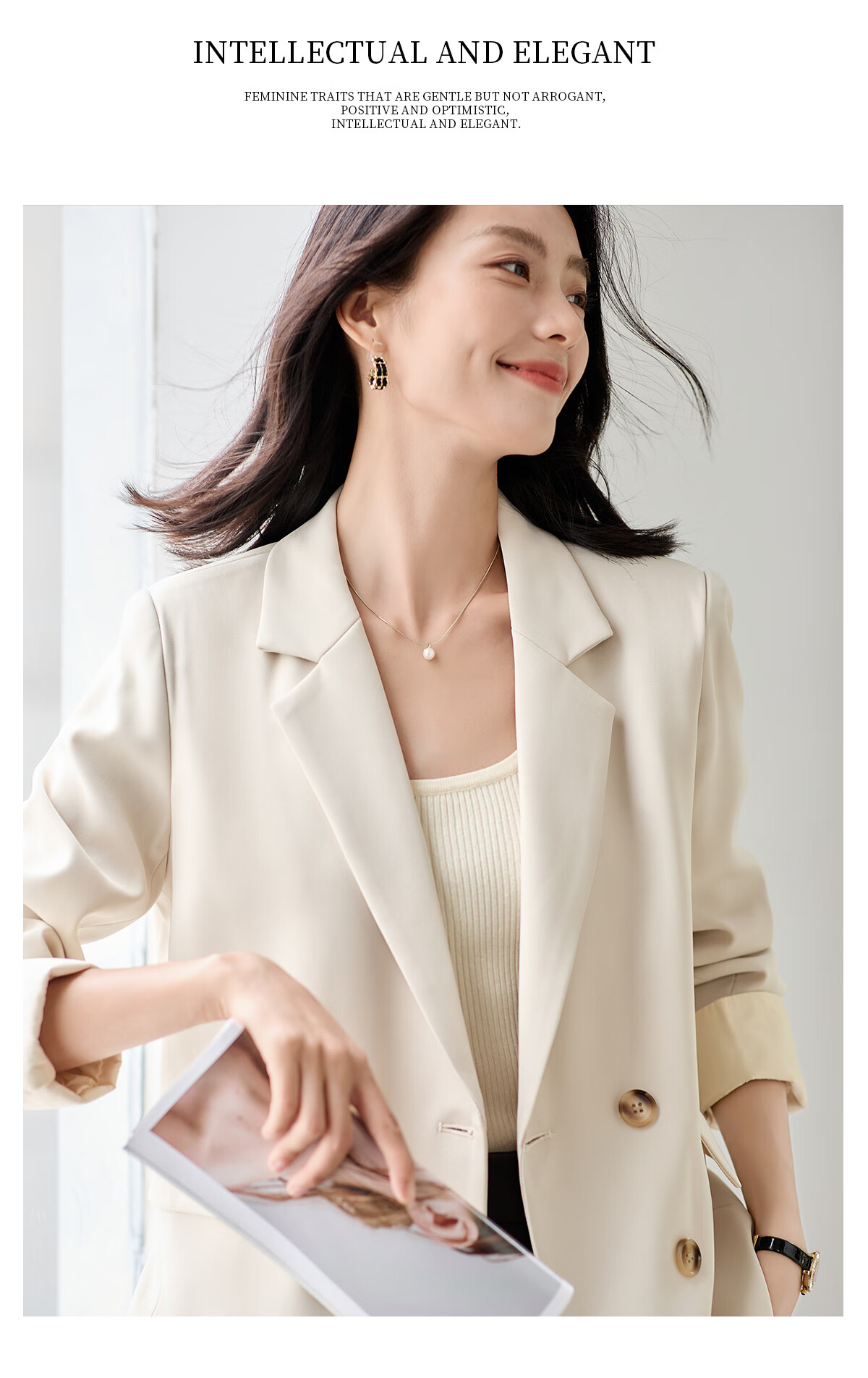 Chushen Spring Autumn Women's Blazer Double-Breasted High-End Fashion Versatile Commuter Jacket S143U6011 11