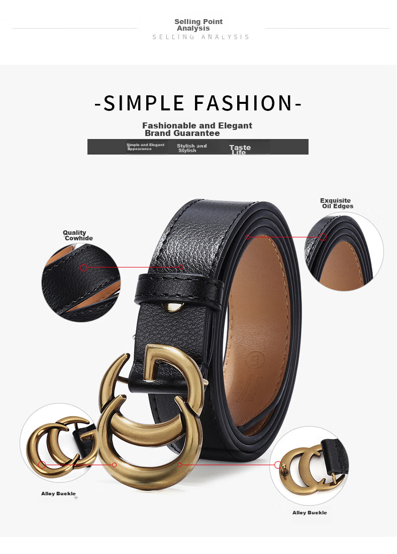 TUCANO Women's Leather Belt, Versatile Korean Style Student Retro Alloy Smooth Buckle Waistband, Birthday And 520 Gift 12