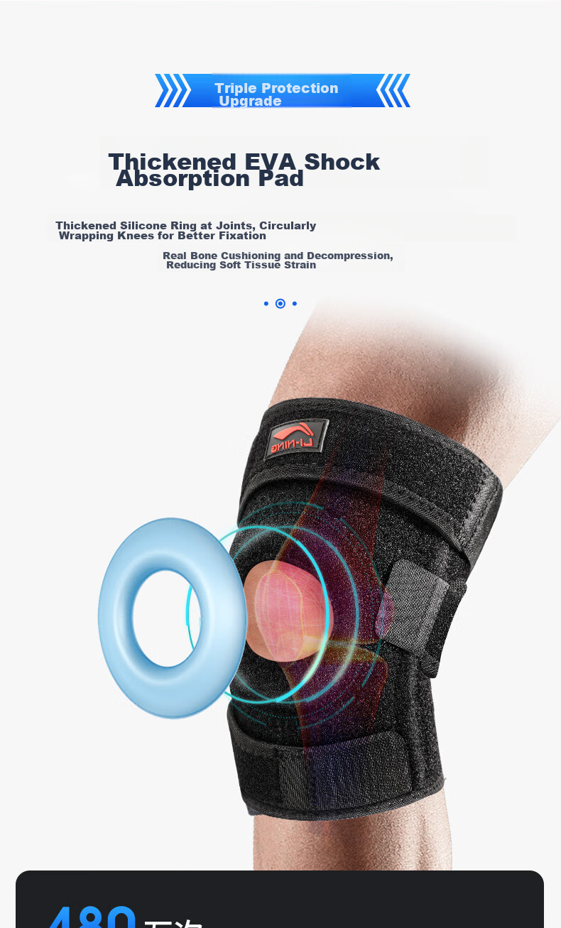 Li-Ning Knee Pads, Warm Sports Meniscus Patella Protection, Anti-Injury Arthritis, for Men And Women, Suitable for Jogging, Basketball, Badminton, Hiking 8