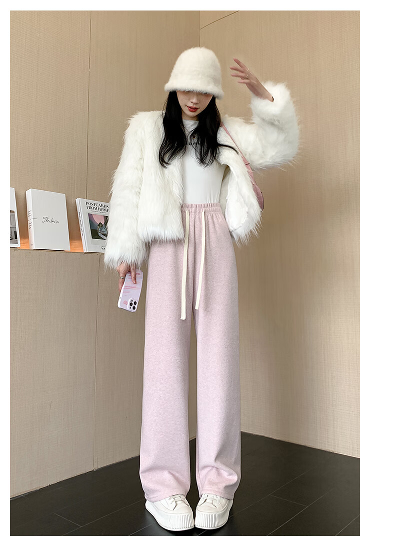 Jeanswest Women's Casual Pants Simple Korean Style Flared Trousers Spring Summer Slim High Waist Draped Black L 16