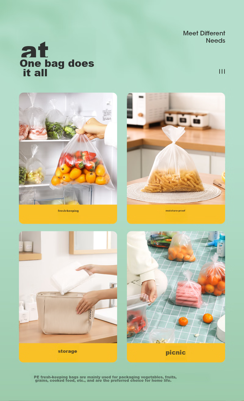 MARYYA Food Storage Bags, Food-Grade Medium Size, 250 Count, Kitchen Refrigerator Food Preservation Bags, Specially Designed for Fridge Use 13