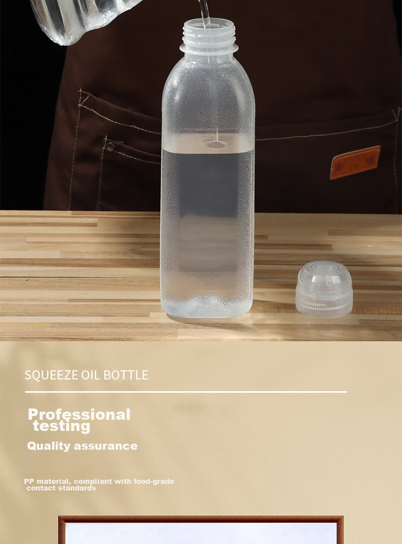 BJ Jiao Oil Bottle, 500ml*4 Pack, Squeeze Sauce Bottle, Vinegar Bottle, Soy Sauce Bottle, Oil Sprayer, Condiment Storage Squeeze Bottle 4