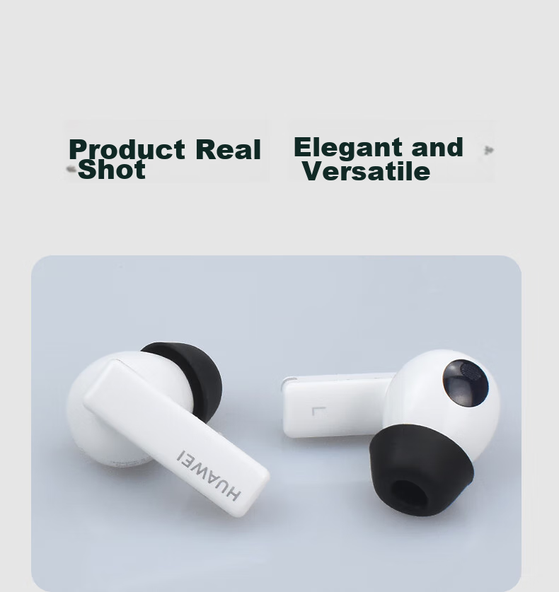 Masentek ES21 Earphone Tips, Compatible with Huawei Freebuds Pro Bluetooth Earphones 2/3/4/7i HUAWEI Replacement Silicone Tips, Non-Slip And Anti-Drop, Small Black, 1 Pair 10