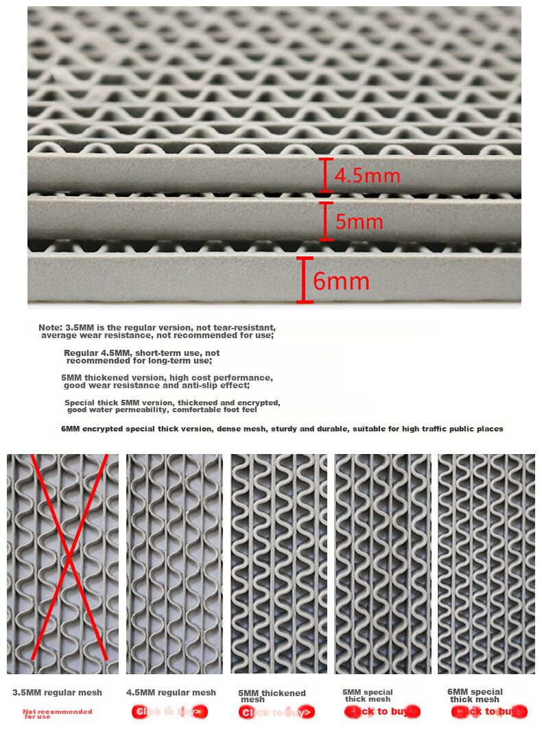 DIYIN Bathroom Mat, PVC Bath Non-Slip Mat, Foot Pad, Hollow Plastic Water Barrier Mat, 4.5mm Thick, Red, 1.2 Meters Wide, 2 Meters Long 4