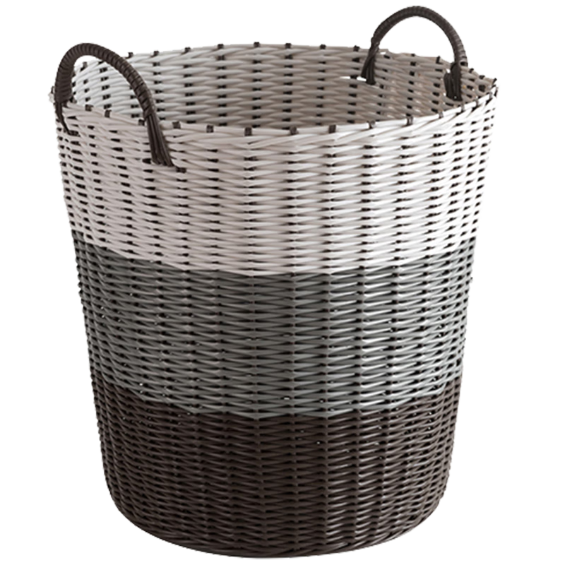 Weijian Large Capacity Foldable Rattan-Like Laundry Hamper, Dirty Clothes Storage Basket, Laundry Hamper in Gray Extra Large Size