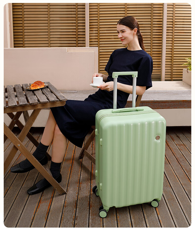 ELLE French Luggage, 24-Inch White Stylish Women's Suitcase, Fresh And Attractive, Lightweight Travel Case 3