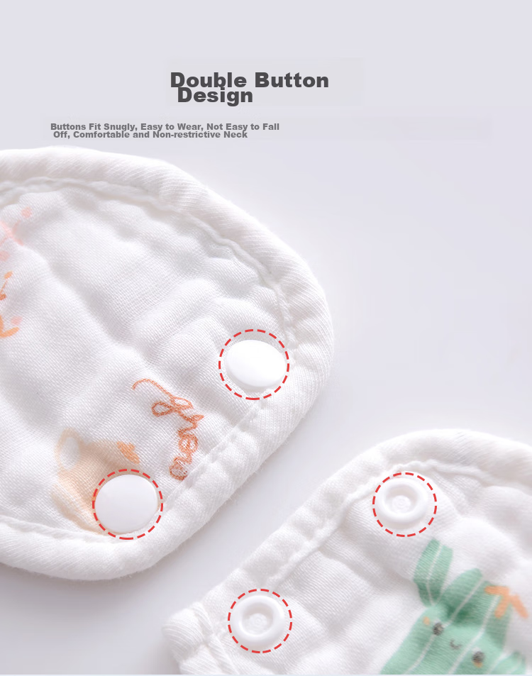 DOCTOR MA Baby Drool Bibs, 3 Pieces, Pure Cotton Printed Bibs, 360° Rotating Food Bibs for Infants, Newborn Gauze Bibs 4
