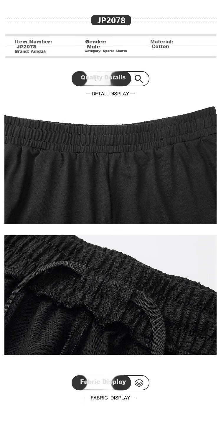 Adidas Multicolor Fashion Trendy Sports Cotton Breathable Comfortable Men's Casual Sports Cotton Pants, Size 2XL 3