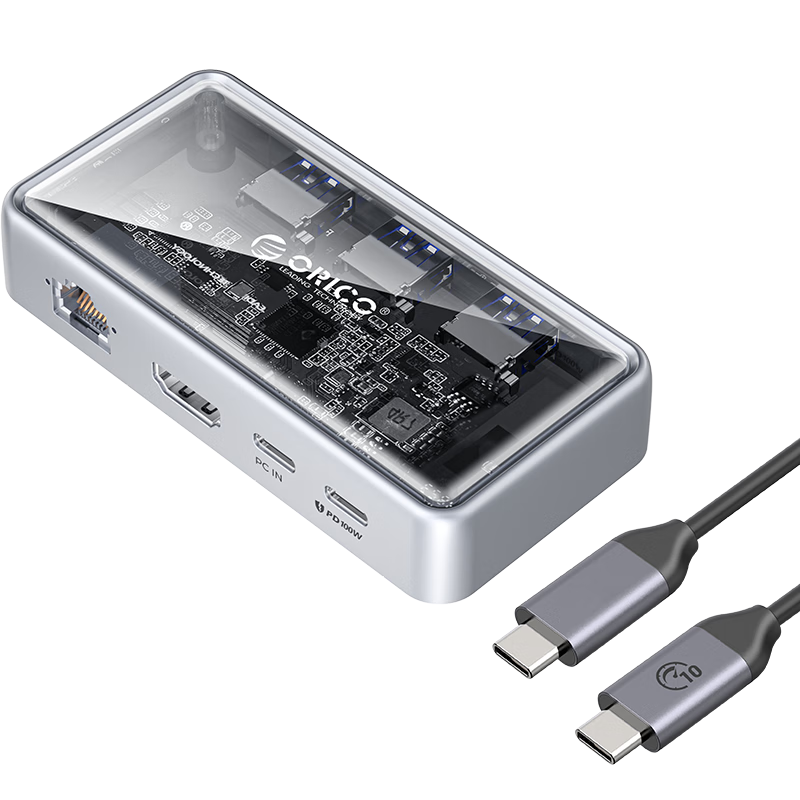 ORICO Expansion Dock Type-C to HDMI Cable Adapter USB3.2 High-Speed 10Gbps Hub Splitter Expansion Dock Compatible with IPad/MacBook Laptops 6P