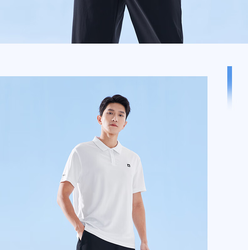PEAK Polo Shirt for Men, Summer New Style, Sports Fitness Business Top, Breathable Casual T-Shirt, Loose Short Sleeve DF652241 50