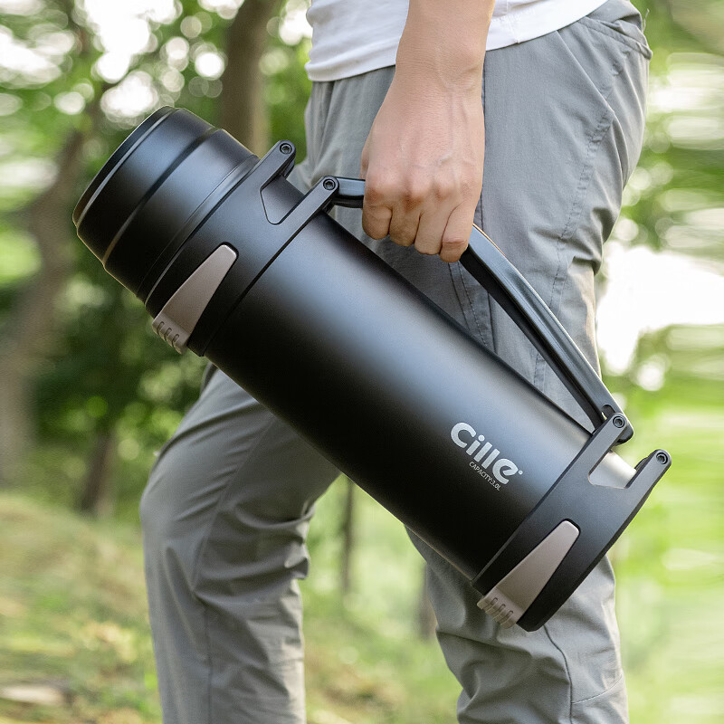 Cille Large Capacity Insulated Bottle, 304 Stainless Steel Travel Camping Vacuum Thermos, Outdoor Touring Insulated Flask