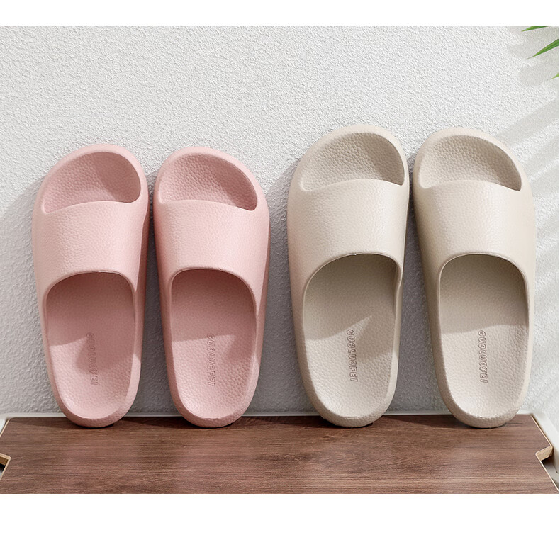 GUOLUOFEI Thick-Soled Slip-On Sandals for Men And Women, Summer Bathroom Shower Non-Slip Indoor Slippers, Light Brown, Size 44-45 11