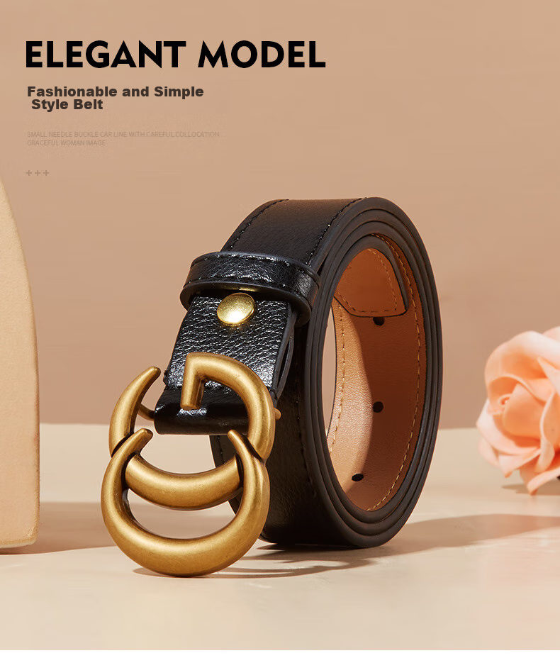 TUCANO Women's Leather Belt, Versatile Korean Style Student Retro Alloy Smooth Buckle Waistband, Birthday And 520 Gift 1
