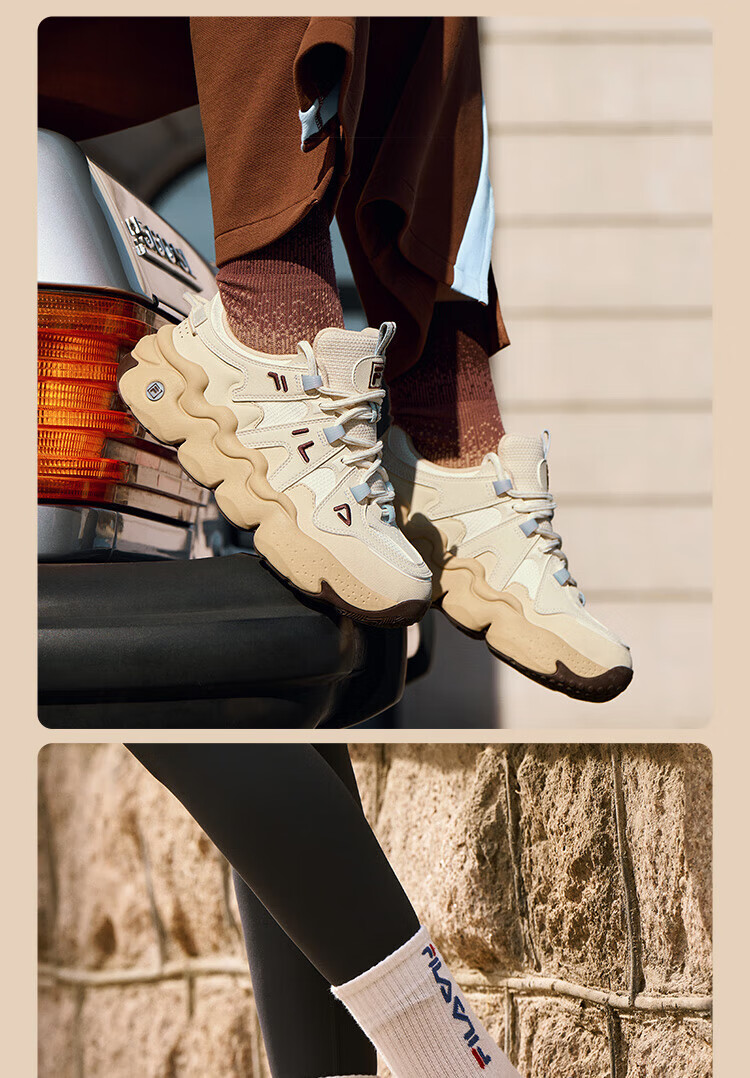 FILA Panini Official Women's Retro Sports Basketball Casual Chunky Dad Sneakers Autumn Shoes 7