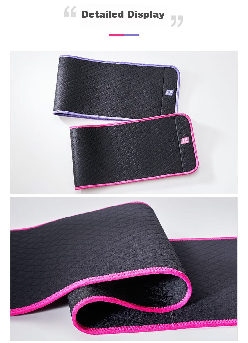 LP 593CA Sports Fitness Waist Support Belt for Women, Abdominal Compression Waistband for Running Yoga Dance, Black Purple 8