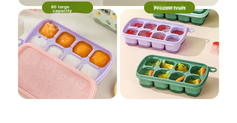 CAIZHI Baby Food Tray Set, Silicone Freezer Trays for Infant Food Storage, Green + Bags, 36 Pieces CZ6748 9