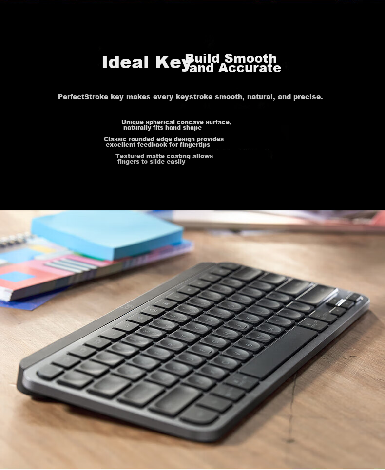 Logitech Master Series MX KEYS MINI, Enterprise-Grade Commercial Keyboard, High-End Office IPad Ultra-Thin Magic Control Keyboard, with Wireless Receiver, Black [Order Bonus] 4