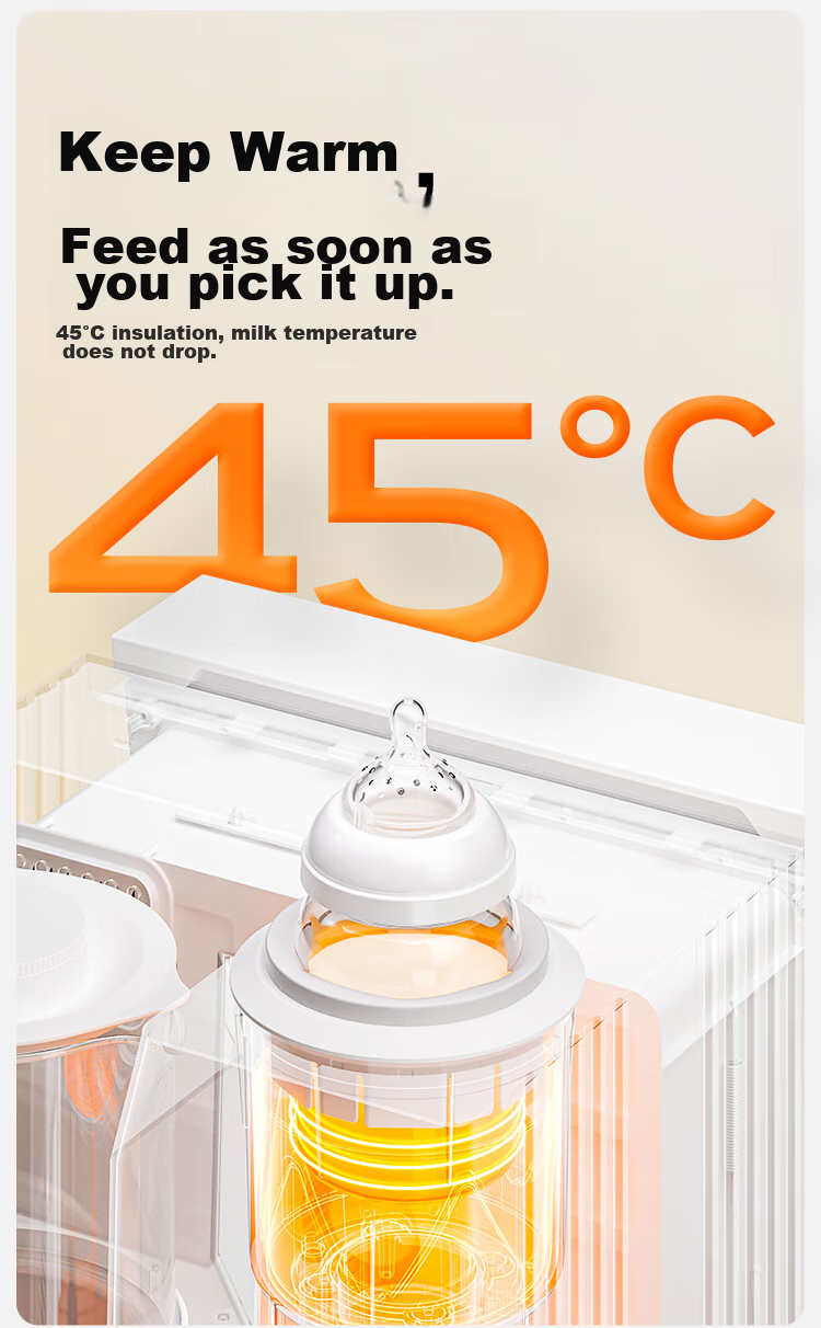 Boboduck 3-in-1 Baby Feeding Station with Sterilizer, Bottle Warmer, Milk Frother, Baby Bottle Sterilizer and Dryer, Thermostatic Kettle 24