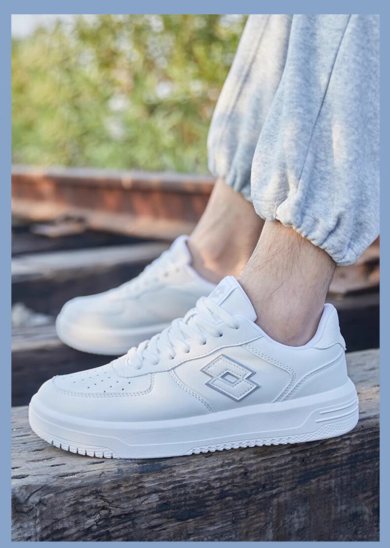 LOTTO Men's Autumn Leather Sports Sneakers Casual Student Versatile Shoes Light Oatmeal 42 8
