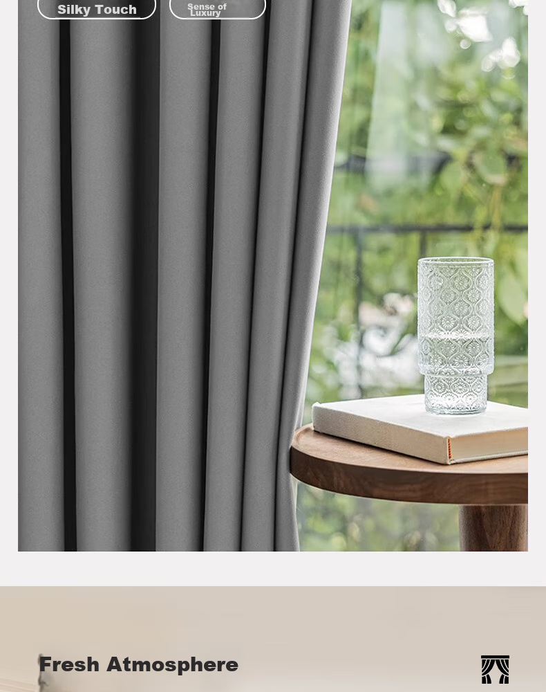 Ali High-Privacy Blackout Curtains, Sun-Blocking Finished Product, No Drilling Required, Soundproof Hooks, Sun Protection Curtains, High Precision 2*2.4 6
