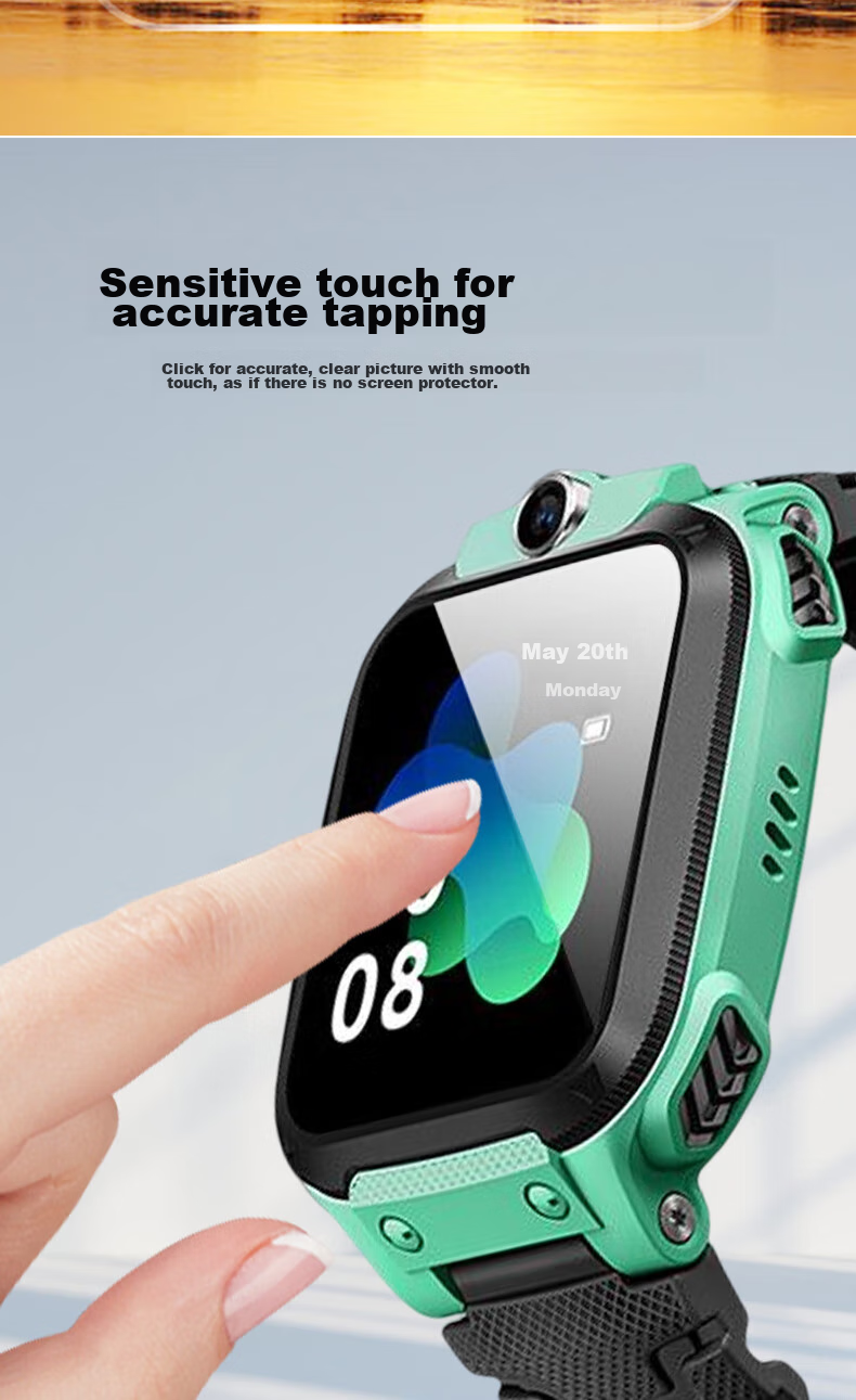 ESCASE [Three-Piece Deluxe Set] Xiaotiancai Children's Smartwatch Z5A Tempered Glass Screen Protector, Automatic Adhesion, Fingerprint-Resistant Glass Film 7