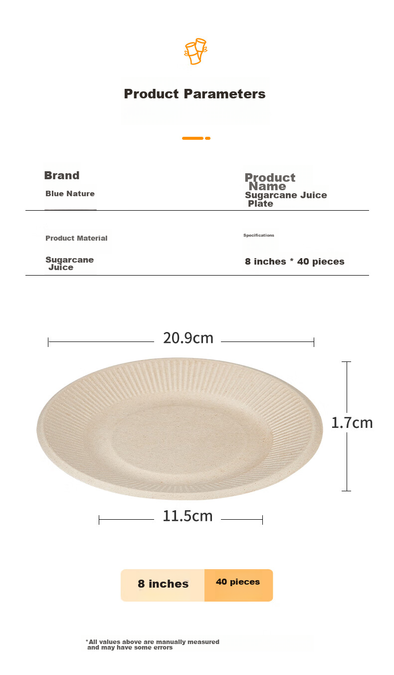 LANZIRAN Disposable Sugarcane Biodegradable Paper Bowls, 40 Count, 500ml Capacity, for Picnic, Camping, Outdoor Barbecue Use 10