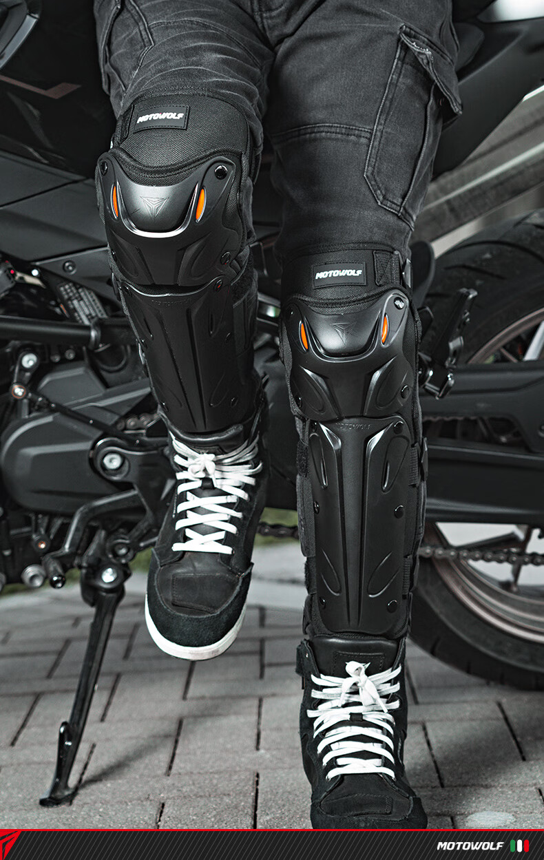 MOTOWOLF Motorcycle Windproof And Anti-Fall Knee And Elbow Pads, Four-Piece Set for Cycling And Electric Bikes, Leg Guards for All Seasons, Complete Gear Set for Men And Wome 15
