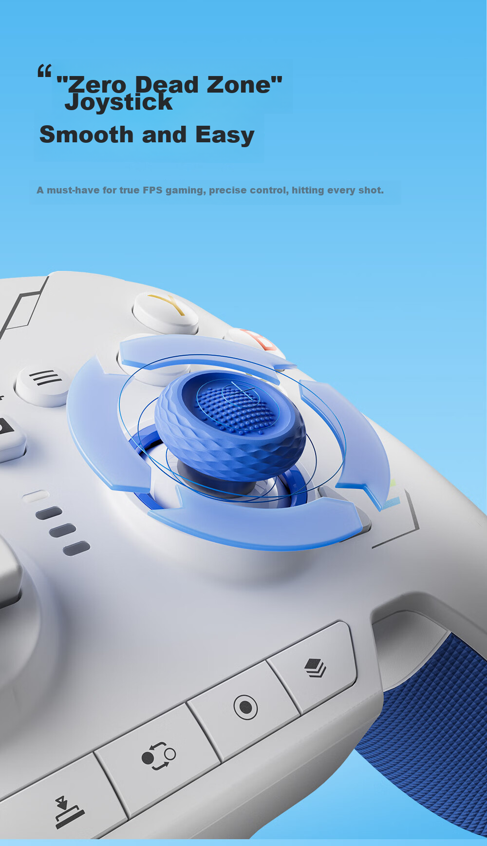 Mojiang Rainbow 2 Se Wireless Game Controller Switch Pro Bluetooth Motion Sensing Vibration for PC, Mobile Phone, Steam, Apex Legends, Black Myth: Wukong, Horizon 6 Precise Blue 10