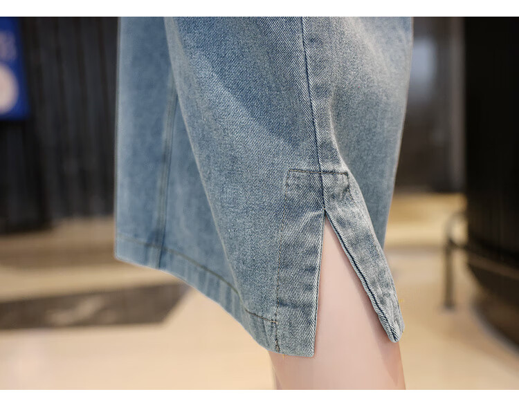 Cypress Denim Suspender Dress 2026 Spring New College Style Loose Mid-Length Dress 7