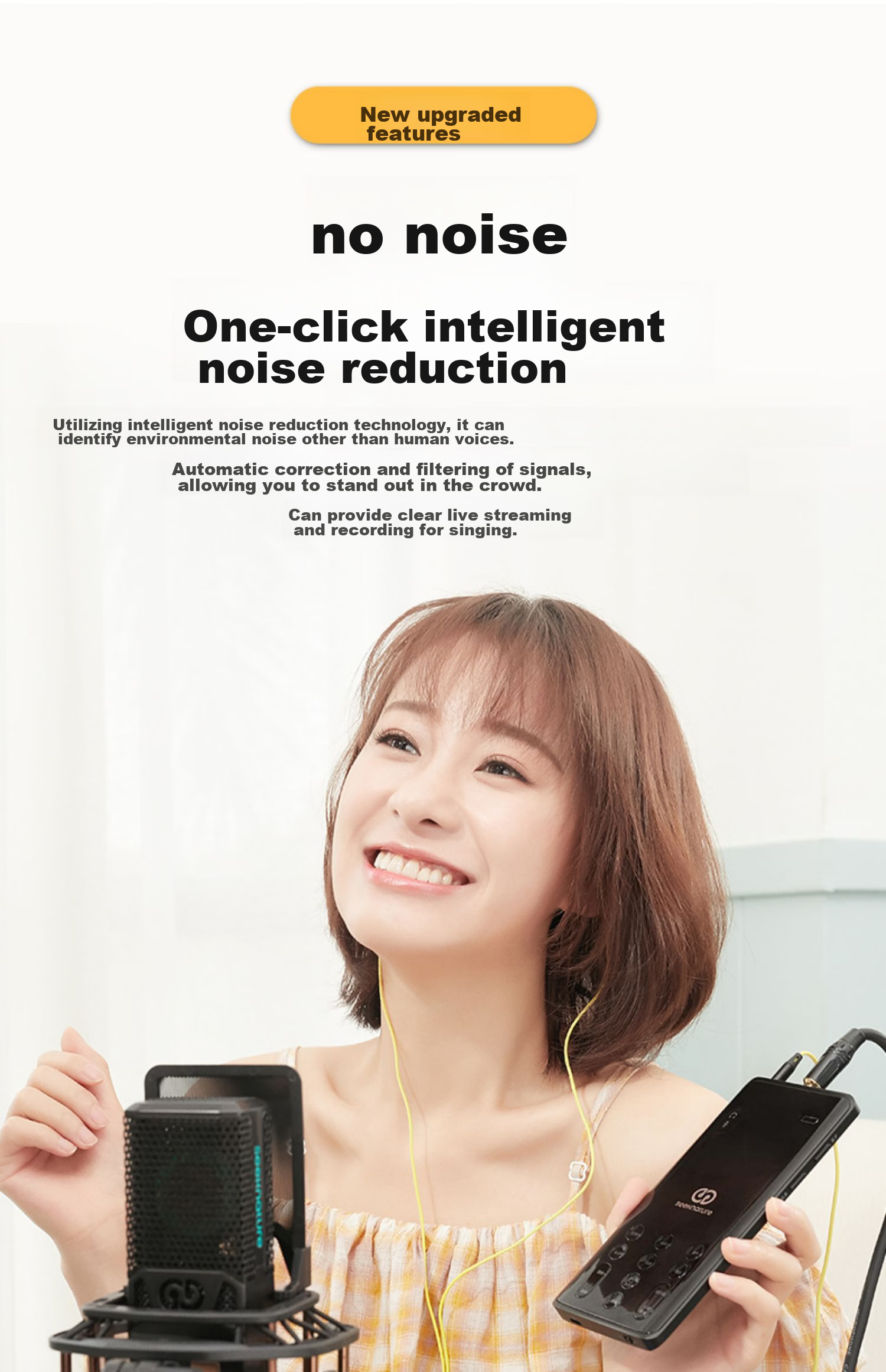 Seeknature ST60 Mixer Sound Card Kit for Mobile Phone Live Streaming, Computer, Douyin, Kuaishou, Universal for Streamers, Singing, Quanmin K Song, Recording, Live Streaming Equipment Complete Set with Condenser Microphone 16