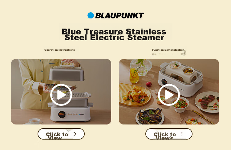 BLAUPUNKT Stainless Steel Electric Steamer, Multifunctional Steaming And Stewing Pot, 10L Double-Layer Steamer, All-In 24H Smart Reservation Cooking Pot, Steamed Bun Electric Stew Pot ZG03B 1