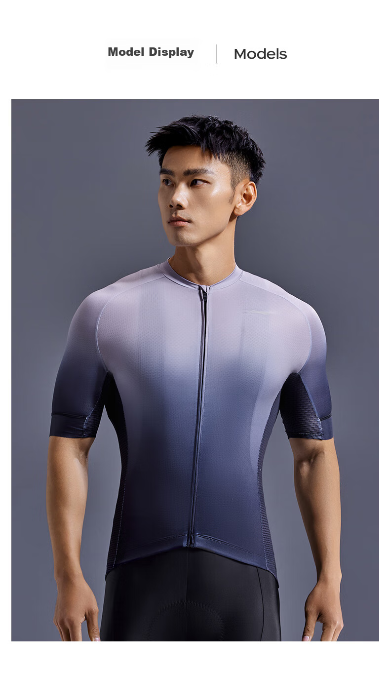 Li-Ning Cycling Jersey Short-Sleeve Top for Men, Summer Quick-Dry Breathable Sweat-Wicking Road Mountain Bike Cycling Shirt 10