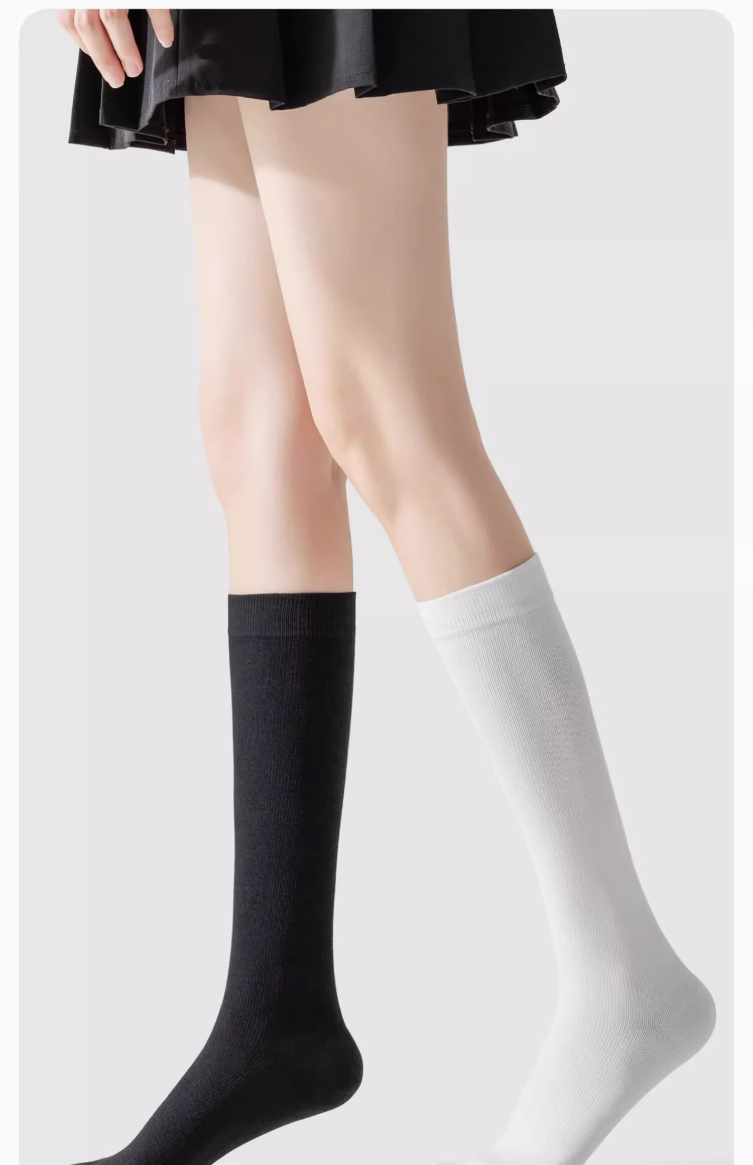 Shiwaji High-Pressure Calf Socks for Women, Spring And Summer Strong Compression JK Socks, Over-Knee Socks, Spring And Autumn Black Thigh-High Socks 34
