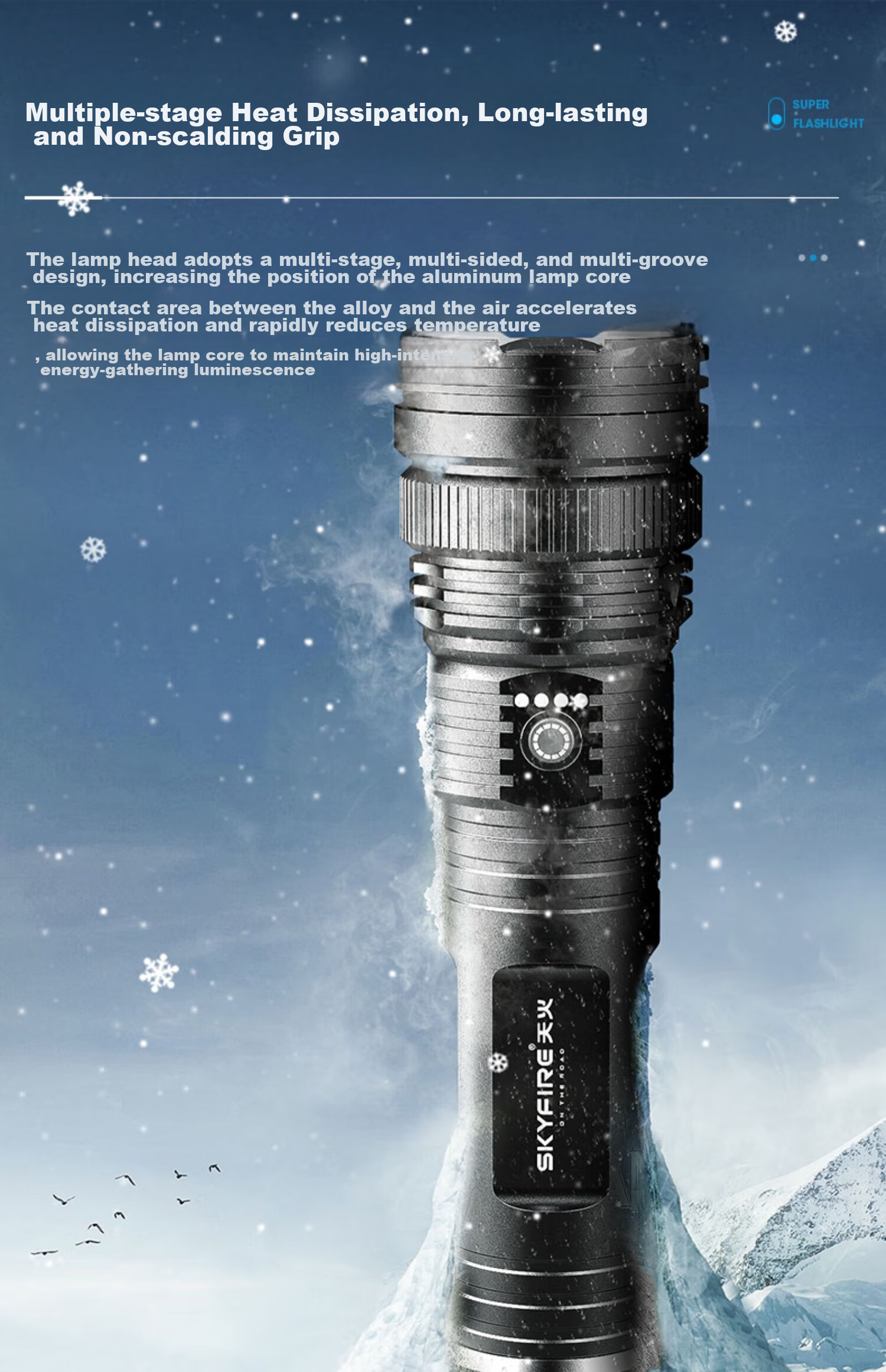 SkyFire Flashlight: High Brightness, Zoomable, Long-Lasting Battery Life, Long-Range Illumination, Laser Outdoor Light with 40000mAh Capacity 17