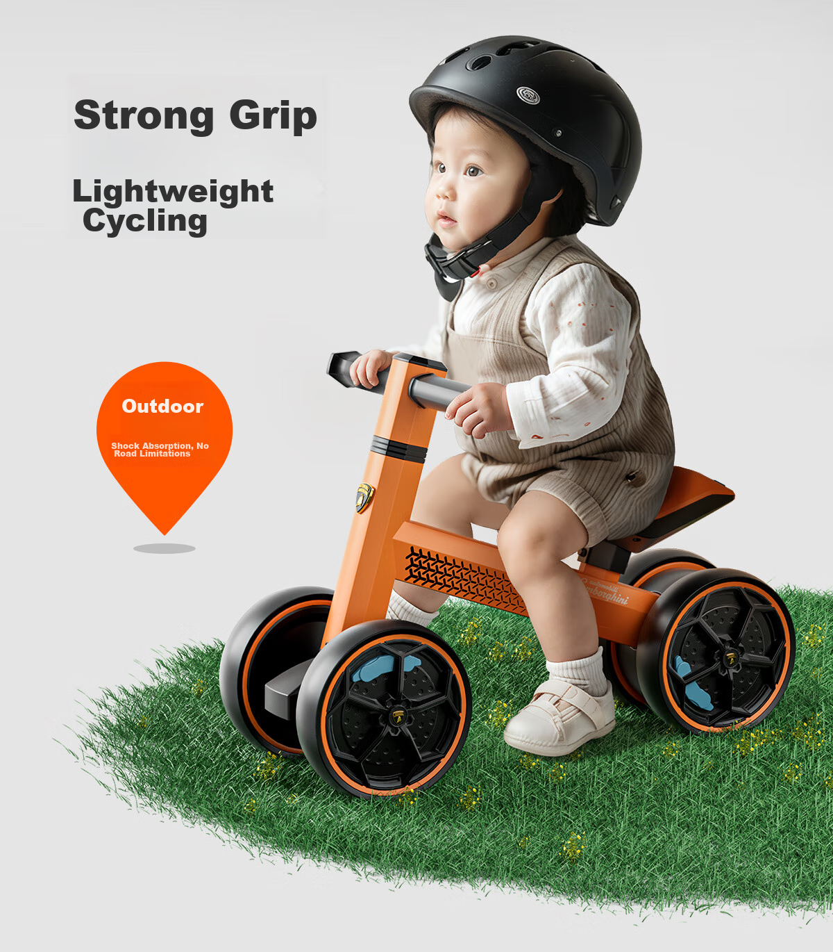 AUTOMOBILI LAMBORGHINI Children's Balance Bike for Ages 1-3, Anti-Rollover, Baby Mid-Autumn Festival National Day Birthday First Birthday Gift Gliding Walker 22