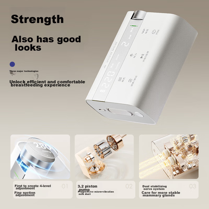 SnowBear Electric Breast Pump with Stepless Adjustment, Fully Automatic, Portable, Bimodal Milk Extractor, High Suction Power 3061