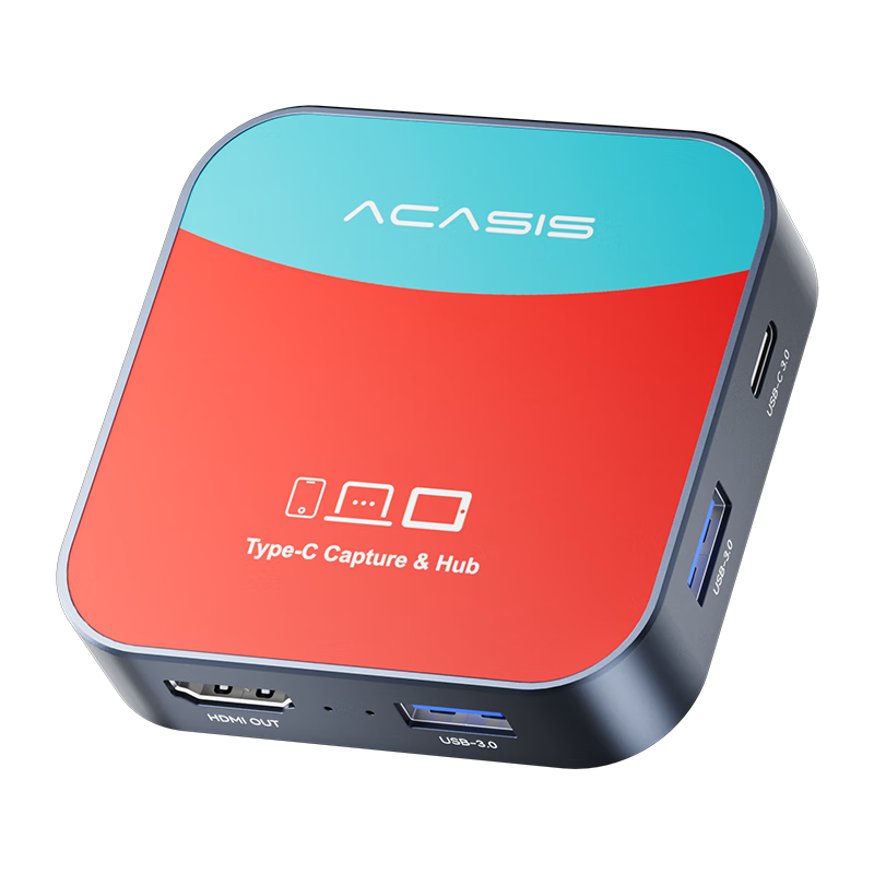 Acasis Live Streaming Capture Card Switch2 Portable Base Game HD Video Screen Casting Capture Dock NS2 Direct Connection to IPad Tablet Smartphone TV Laptop DJI VC-003Pro