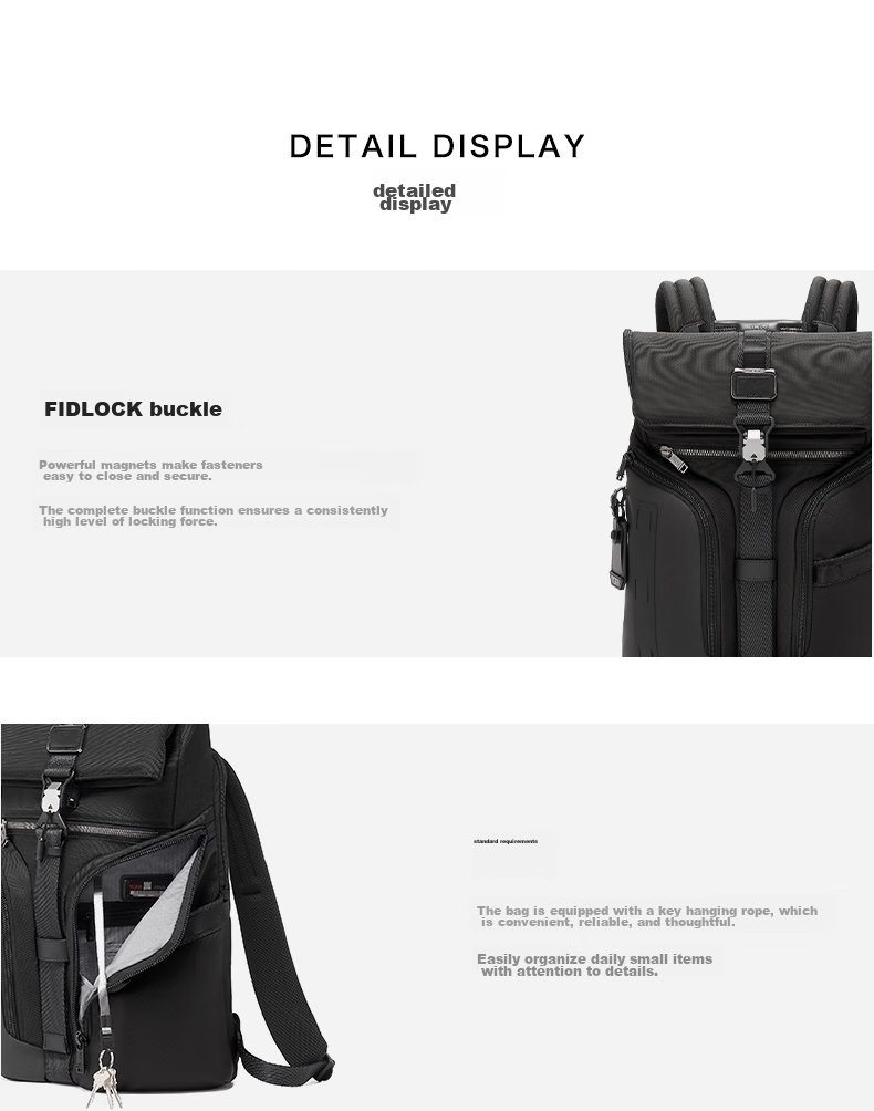 TUMI Men's Lightweight Commuter Backpack Laptop Bag Fashion Flap 8