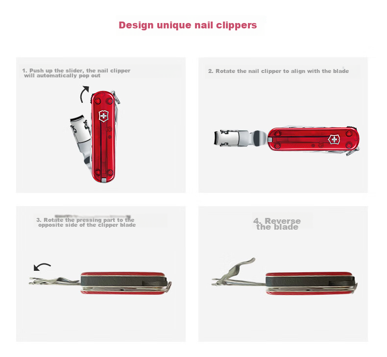 VICTORINOX Swiss Army Nail Clipper Stainless Steel 59mm Portable Household Nail Cutter Splash-Proof Imported 8.2050.B1 6