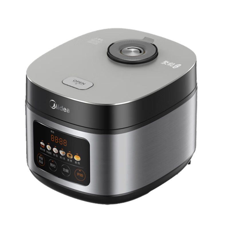 Midea Rice Cooker for Home Use, 4L Capacity, Color Screen, Large Capacity for 3-4 People, High Power, Colorful Large Screen, Metal Brushed Body, Non-Stick Pot, Smart Reservation, Xiaomi Porridge Rice Cooker RE416