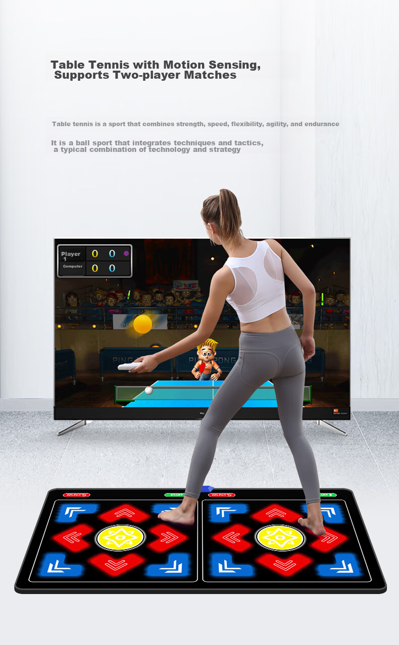 [Children's Birthday Gift] HongTai Double Wireless Dance Mat for Home Use with TV Motion Sensor Camera, Running Mat 20