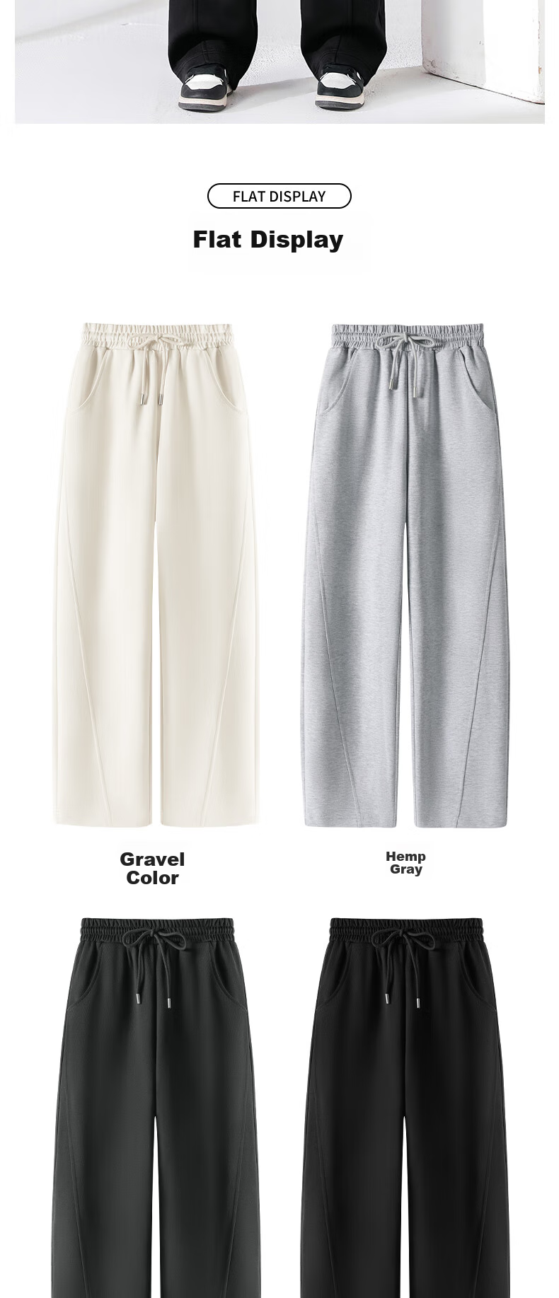 MJ STYLE Slim-Fit Banana Pants for Women, Autumn 2025, Loose-Fitting Versatile Heightening Slimming Sporty American-Style Wide-Leg Sweatpants 11