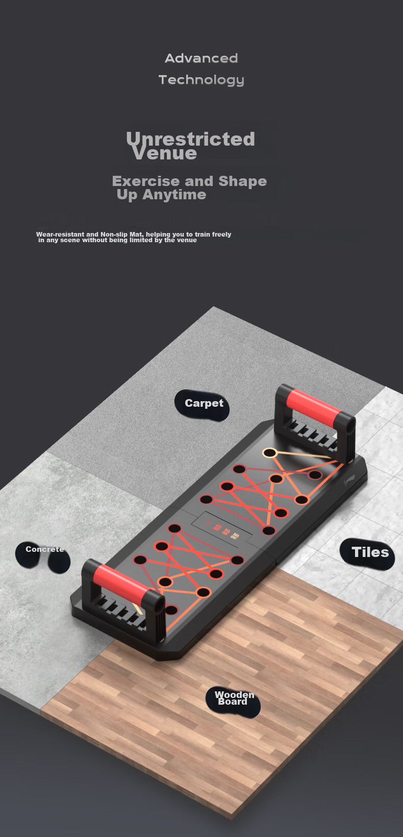Li-Ning Push-Up Training Board, Portable Push-Up Stand for Home Fitness Equipment, Muscle Training Auxiliary Device 7