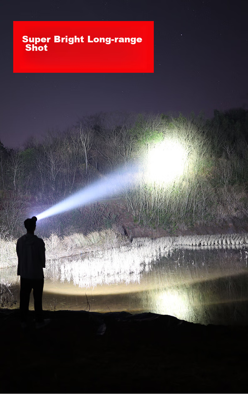 Guangmingdajiang High-Brightness Rechargeable Headlamp for Fishing, Long-Range, Long Battery Life, Outdoor Emergency Lighting G18 White 9