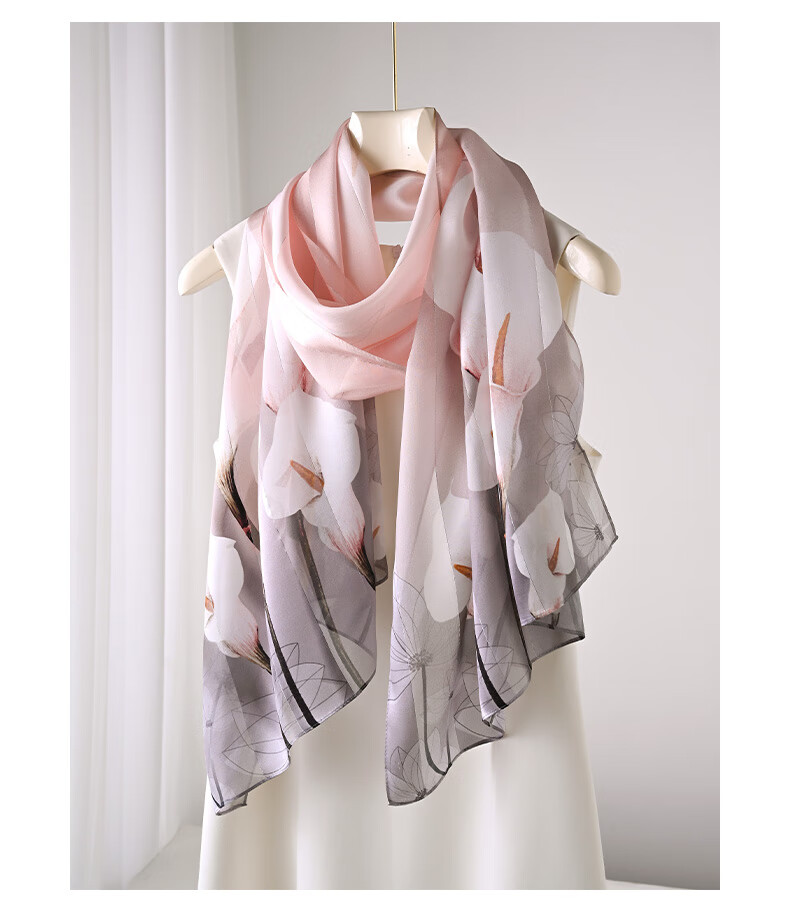 Hangsifu Silk Scarf, Mulberry Silk Shawl, Autumn And Winter Warm Neck Warmer, Birthday Gift for Mom Or Wife 24