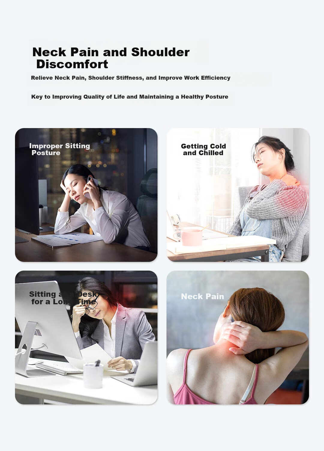 KCOTSON Electric Heating Shoulder And Neck Massager with Warm Reminder, Infrared Therapy Device for Back Care, Large Size, Gift for Teachers on Teacher's Day 3
