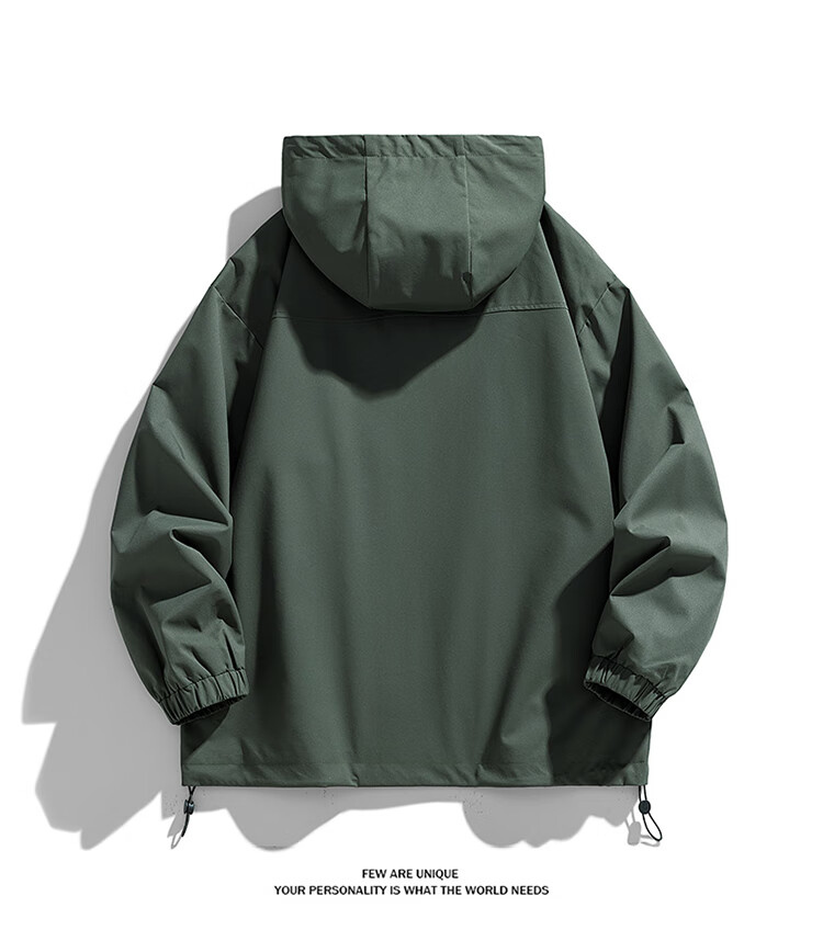 GENIOLAMODE Men's Jacket, Autumn Casual Outdoor Hiking, Water-Repellent, Windproof, Functional Trendy Workwear Coat, Dark Green, 2XL 9