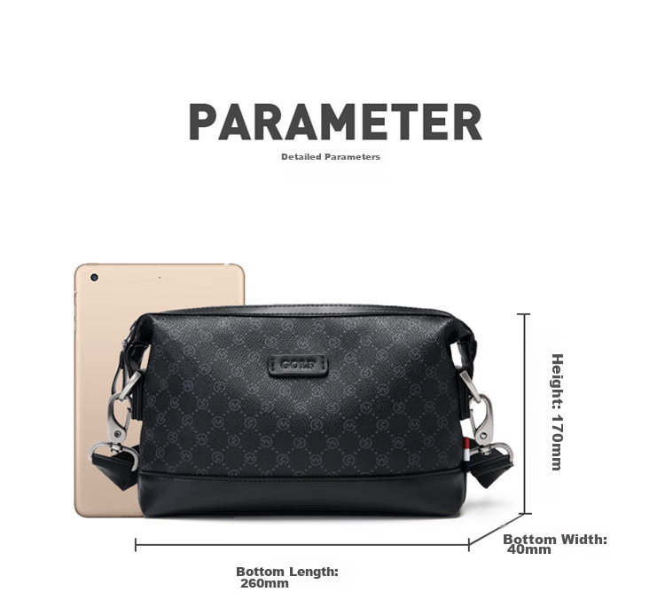 GOLF Shoulder Bag for Men, Printed Water-Resistant Large Capacity Trendy Crossbody Bag, Multifunctional Hand-Held Bag, Casual Fashion Waist Pack 5I597258J Black 16