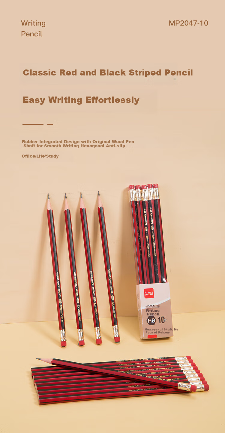 COMIX Cute Universe Student Children's Handwriting Practice Pencil Set (Pencils*6, Grip Holder*1, Pencil Sharpener*1) HB Black MWMP0050-6 1