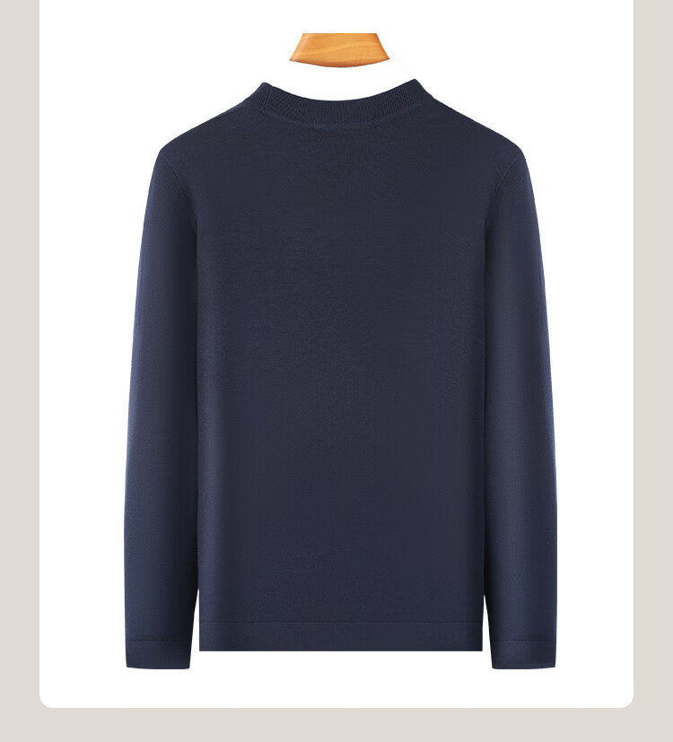 Antonio Men's Autumn Winter Wool Sweater Knitwear Base Layer Machine Washable 100% Fine Wool 5